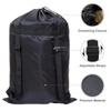 Adjustable Washing Drawstring Backpack Black Clothing Storage Bag Laundry Backpack  Camping