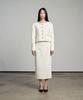 320SHOWROOM Tweed H-Line Back Slit Skirt Cream