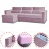 Varius Corner Sofa Bed with Sleeping Function Family Furniture Cornea Lilac Pink