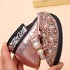 Scarpe Basse Estive da Bambina con Perle Mary Jane Bambini Scarpe Glitter Principessa con Fiocco Sandali Suola Scarpe da Ballo Matrimonio