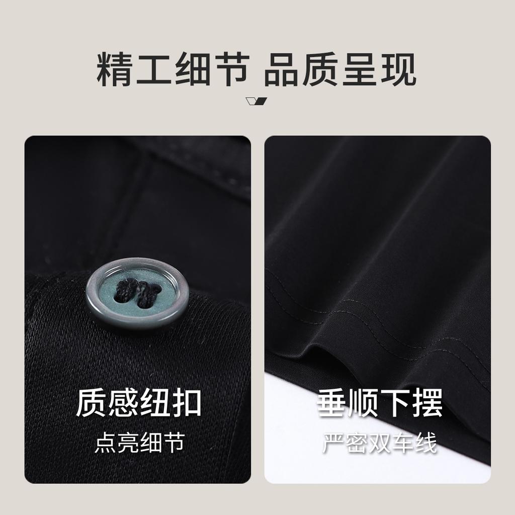 100% Horse Cotton Business and Leisure Men's Solid Color Polo Shirt Men's Long Sleeve T-shirt