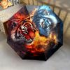 1 PC Automatic Folding Umbrella - Yin Yang Tigers Pattern, Portable & Foldable Design with 8 Ribs, Christmas Birthday Gifts