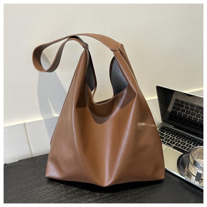 Spring New Korean Texture Trend Fashion Minimalist Casual Shoulder Tote Bag Women
