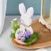 Easters Rabbit Wood Ornament Cartoon Rabbit Wood Crafts for Easters Home Party Desktop Decoration