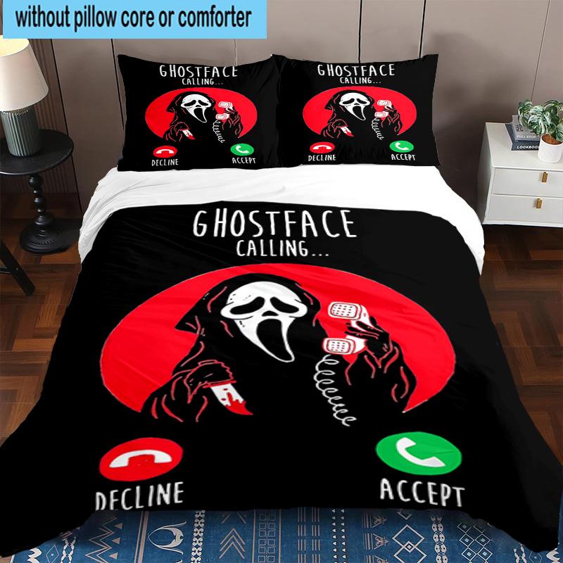 3PCS Scr-eam Horror Movie 3pcs Bedding,Including 3PCS Duvet Cover And 2pcs Pillowcases Perfect for Christmas,Ideal for Bedroom, Dormitory