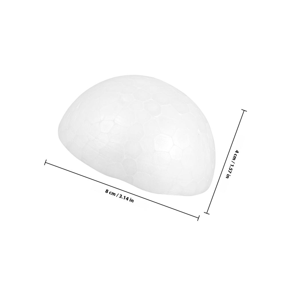 30 pcs 8Cm Half Ball Foam Craft Material White Semicircle Ornaments For Diy Painting Kids Art Projects Christmas Decoration