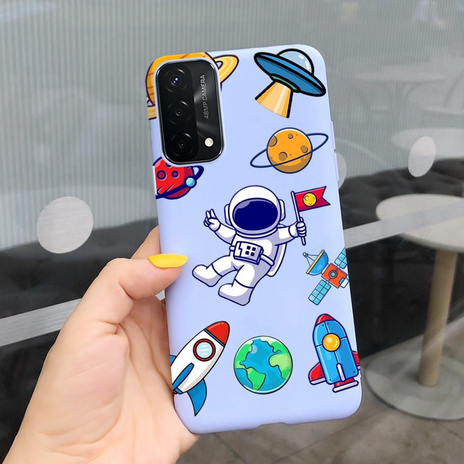A74 Fodral För OPPO A74 CHP2219 Fodral Lyxigt Fjäder Dinosaurie Daisy Mönster Bakre Skydd För OPPO A74 5G CPH2197 A 74 Mjuk Capa