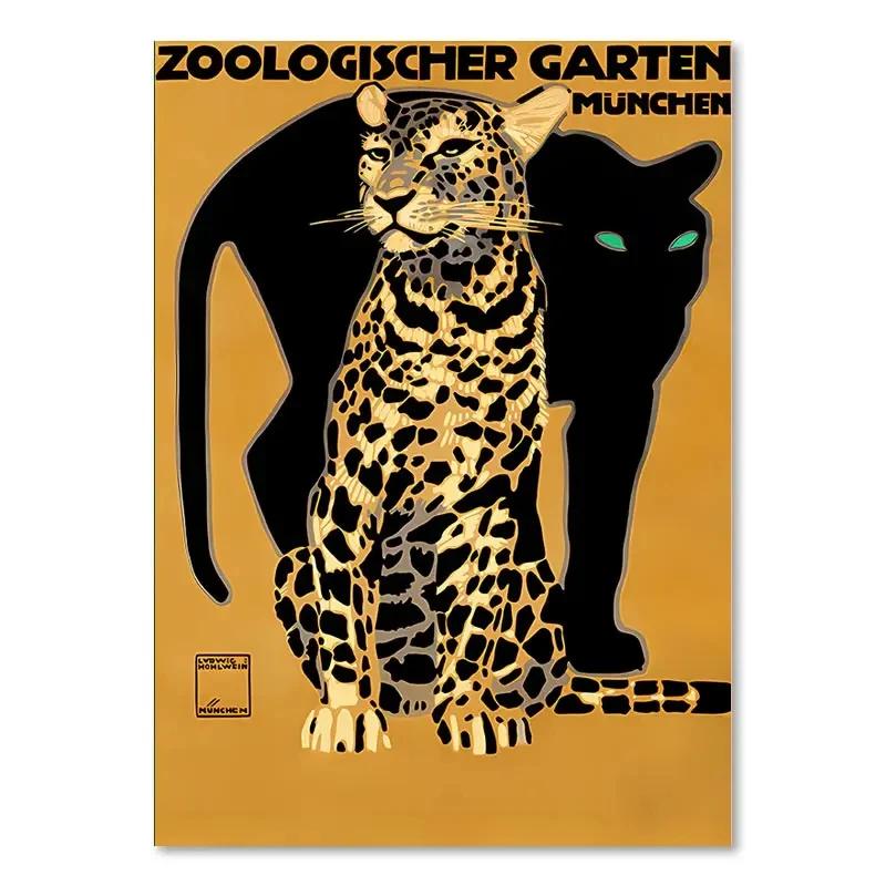 Buntes Abstraktes Poster Tiger Leopard Schlange Tropischer Dschungel Leinwandbild und Drucke Wandkunst Bilder Wohnzimmer Dekoration