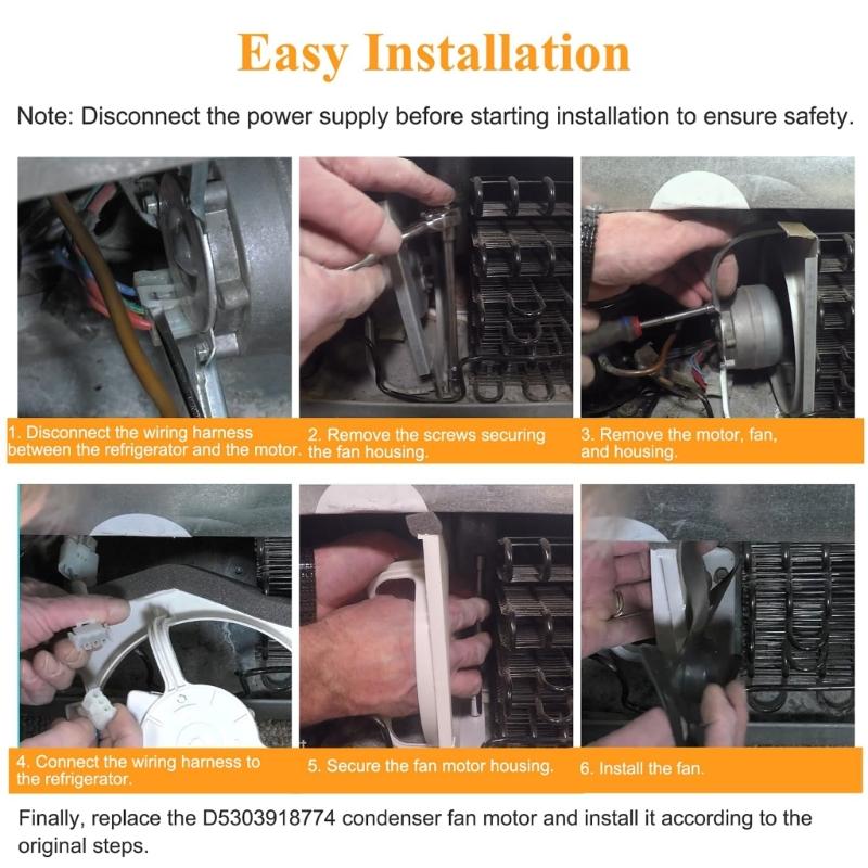 High Efficiency Enduring Condenser Fan Motor Perfect for Refrigerator Replacement Simple Mounting Plastic Structure