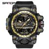 SANDA 3133 Sports Men's Electronic Watch Multi functional Dual Display Waterproof LED to Timing Men's Electronic Watch