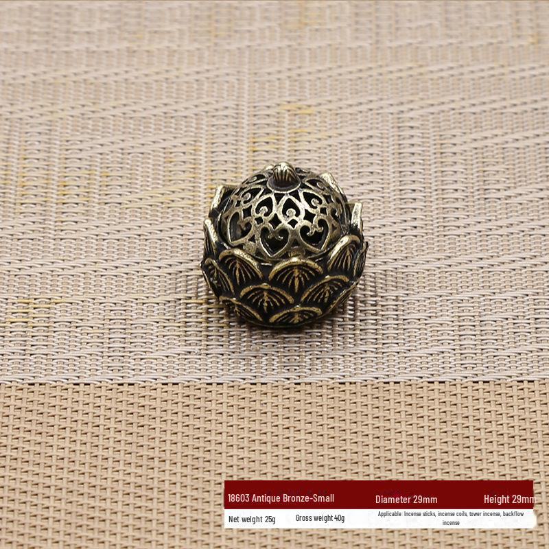 Antique Copper Sandalwood Incense Burner - Classical Tripod Design for Home Decor and Tea Ceremony.