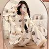 Autumn and Winter New Maternity Pajamas Home Wear Suit Thickened Postpartum Air Cotton Monthly Clothing Nursing Clothes Pajamas