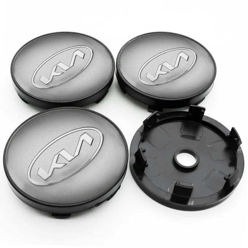 4 Stück 60mm Auto Radnabenabdeckungen Felgenabdeckung Plakette Emblem Aufkleber Zubehör für KIA Rio Ceed Sportage Cerato Sorento K3 K5