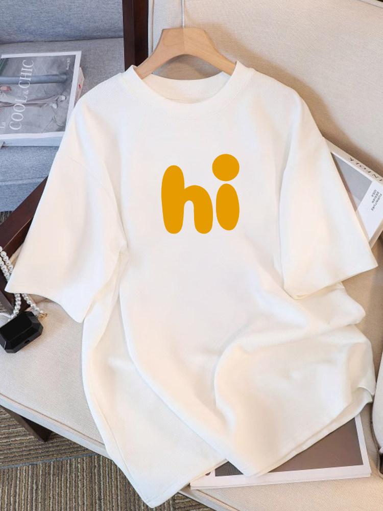 Summer Fashion Unique Design Pure Cotton Printed Unisexs and Womens Clothing New Personalized Loose Casual Round Neck Tshirt