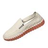 Weiße Sommer-Loafer aus Leder für Herren – Atmungsaktive, weiche Sohle, vielseitige Slip-On-Freizeitschuhe
