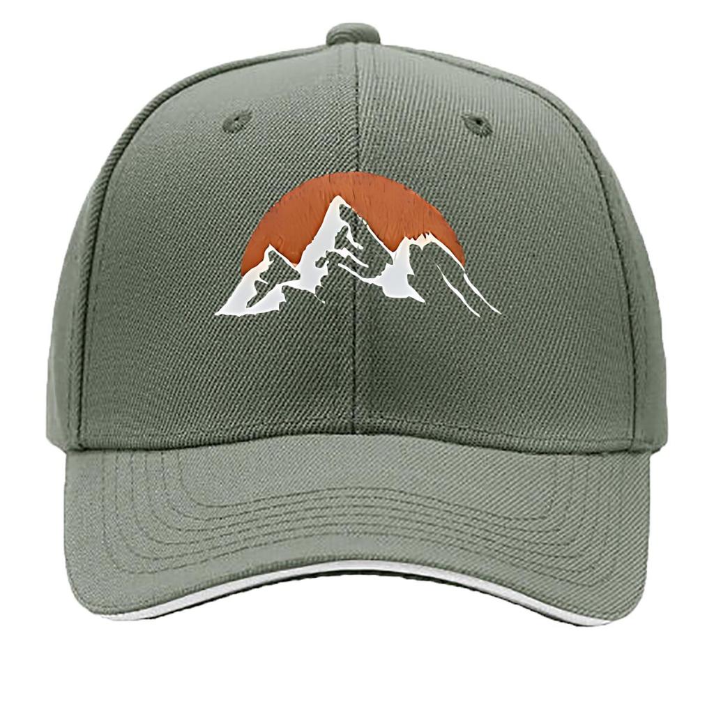 Casual Outdoor UnisexS Baseball Cap with Adjustable Features Featuring a Fun Sunrise Mountain Design Sandwich Baseball Cap