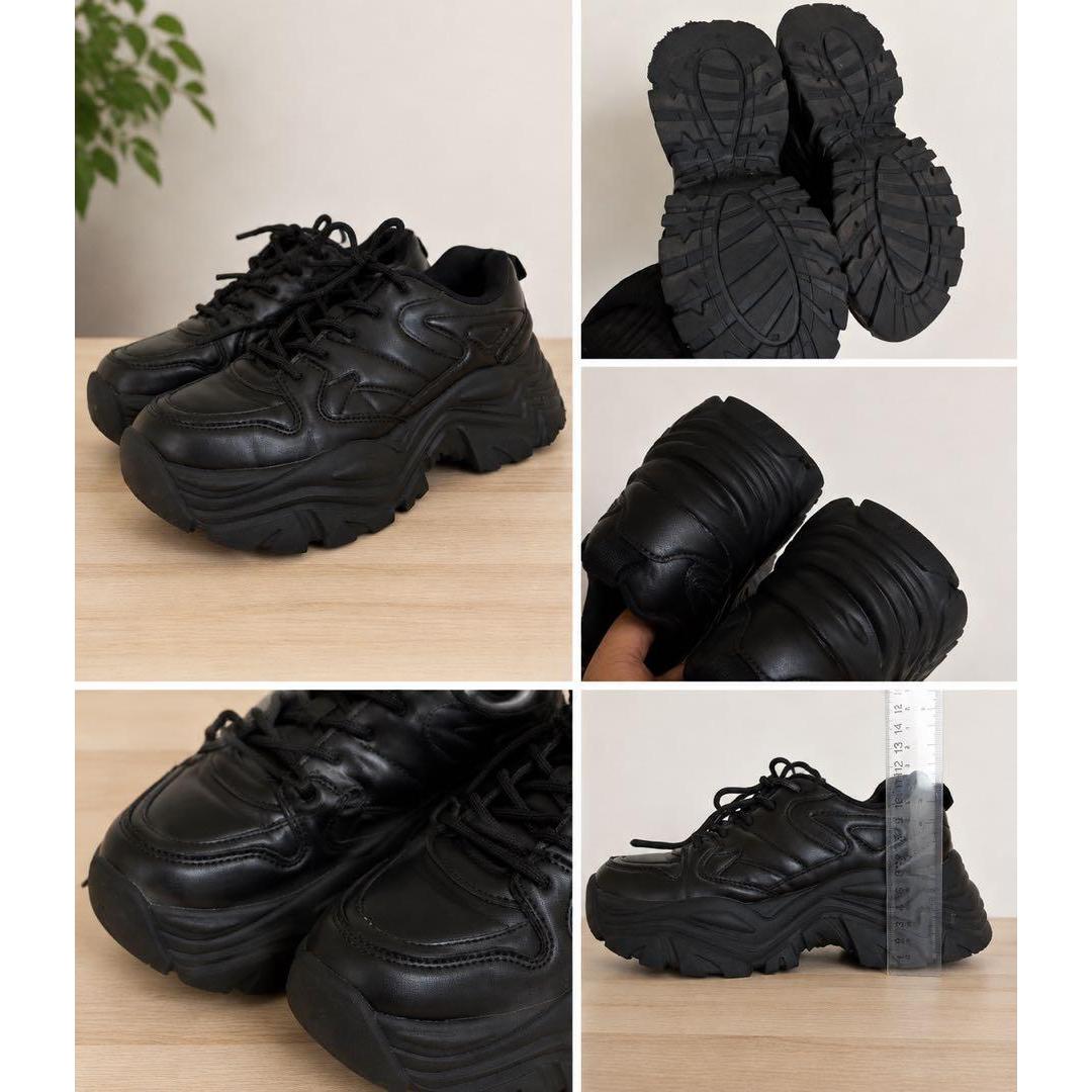 WEGO platform sneakers black