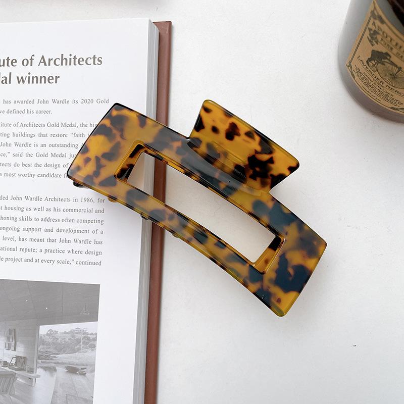 1pc New Large Rectangular Serrated Hair Clip with Temperament Hair Clip, Hair Bun, Hair Clip with Simple Temperament Hair Clip