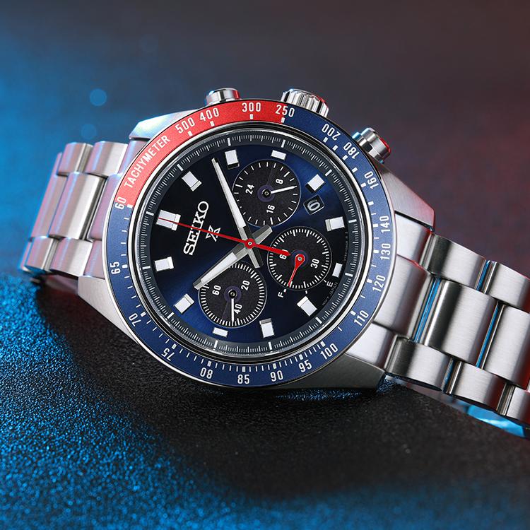 SEIKO Prospe Best Of All Panda Solar Movement Stainless Steel Strap Watch Men's Watches Blue Dial SSC913P1