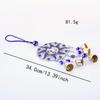 Turkiye Blue Eyes Alloy Sun Star Moon Pendant with Bell Charm Wind Chimes for Home Garden Hanging Wall Decoration Lucky Amulet