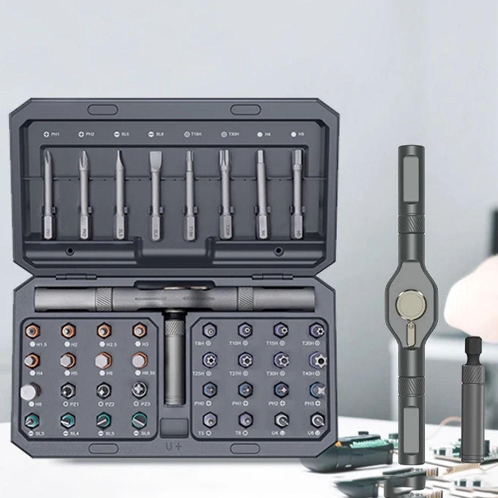 42 in 1 Ratchet Screwdriver Set with 40 Magnetic Drill Bits Ratchet Wrench Quick Wrench Set