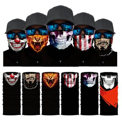 Vente chaude Crâne Visages Cou Tube Hommes Bandana Changeable Masque Facial Snood 1PC Femmes Magique Multi-usage Extérieur Unisexe Plus Chaud Écharpe Populaire
