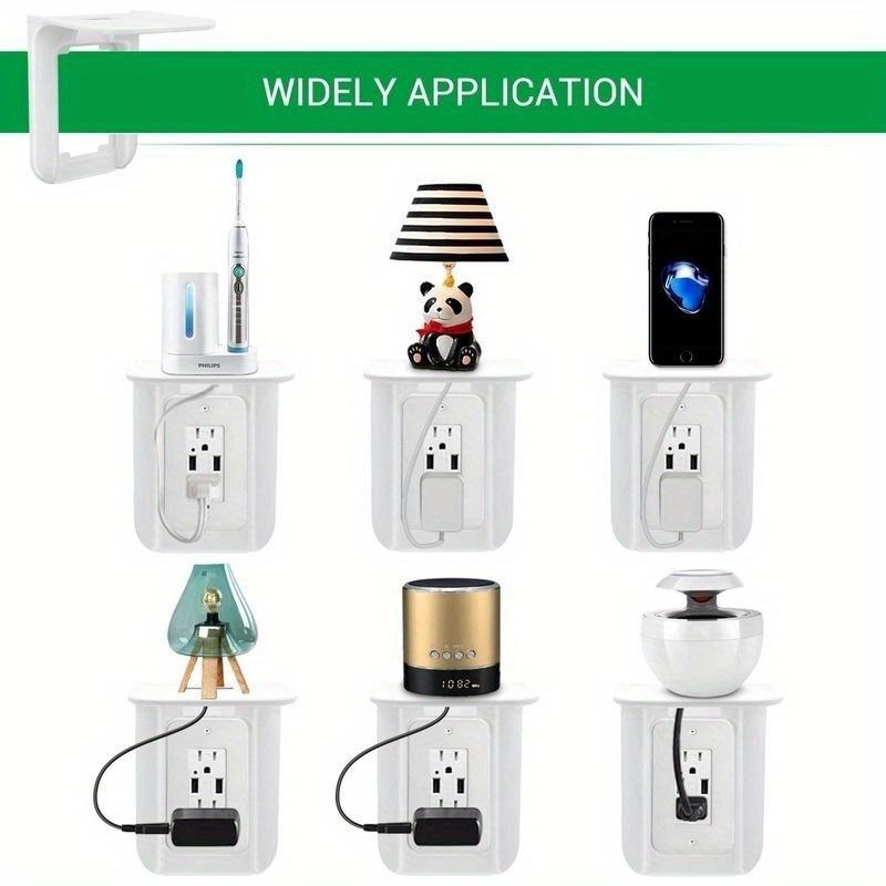 Household Wall Mount Switch Socket Rack ABS Power Outlet Shelf for Home Barthroom Storage Mobile Phone Charging Rack Holder