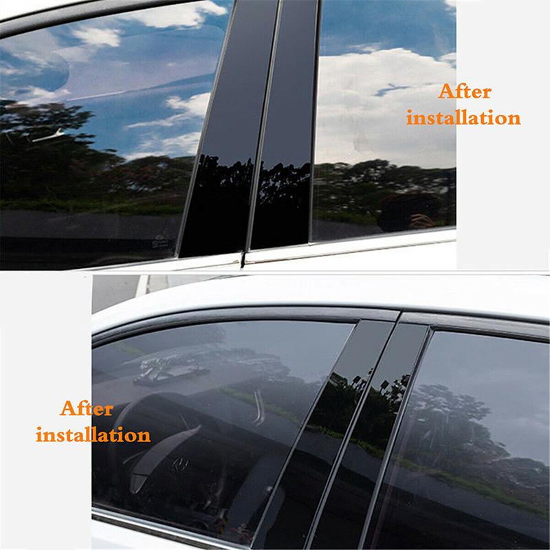 Glossy Black Window Door Column B C Pillar Post Cover Trim for BMW 5 Series E60 Sedan 4DR 2003-2010 Decoration Stickers Styling