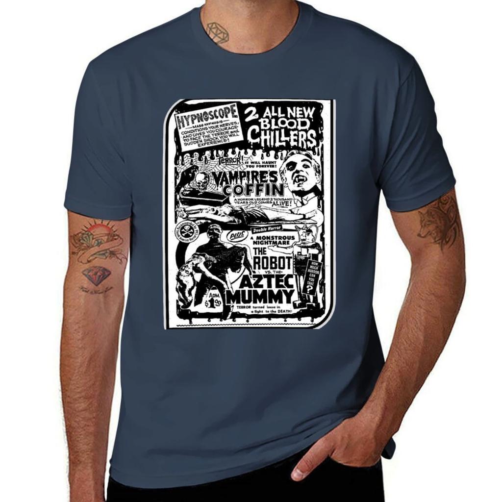 Vampires Coffin Robot Vs The Aztec Mummy Double Feature T-Shirt Big Size Simple T-Shirt