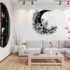 Wrought Iron Flower Moon Wall Art Boho Celestial Home Decor
