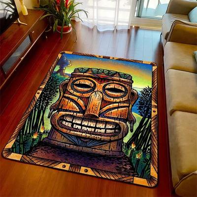Tiki Bar Carpet Hawaii Holiday Floor Mats Party Summer Beach Bar Pub Area Rug for Home Decorations Doormat Non-slip Chair Mat