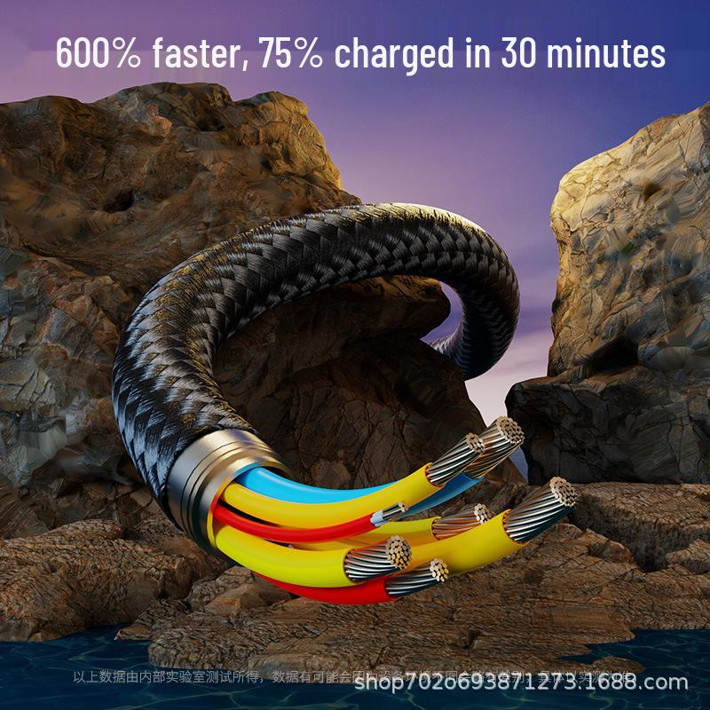 120W Smart Digital Display 3-in-1 Fast Charging Cable for Huawei, Apple 15, Xiaomi, and Android Devices