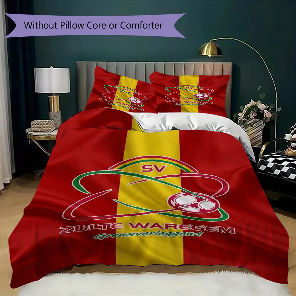 SV Zulte Waregem Pattern Bedding uilt Set uilt Cover Pillowcase Home Decoration Birthday Gift (1 * duvet cover + 2 * pillowcase without core)