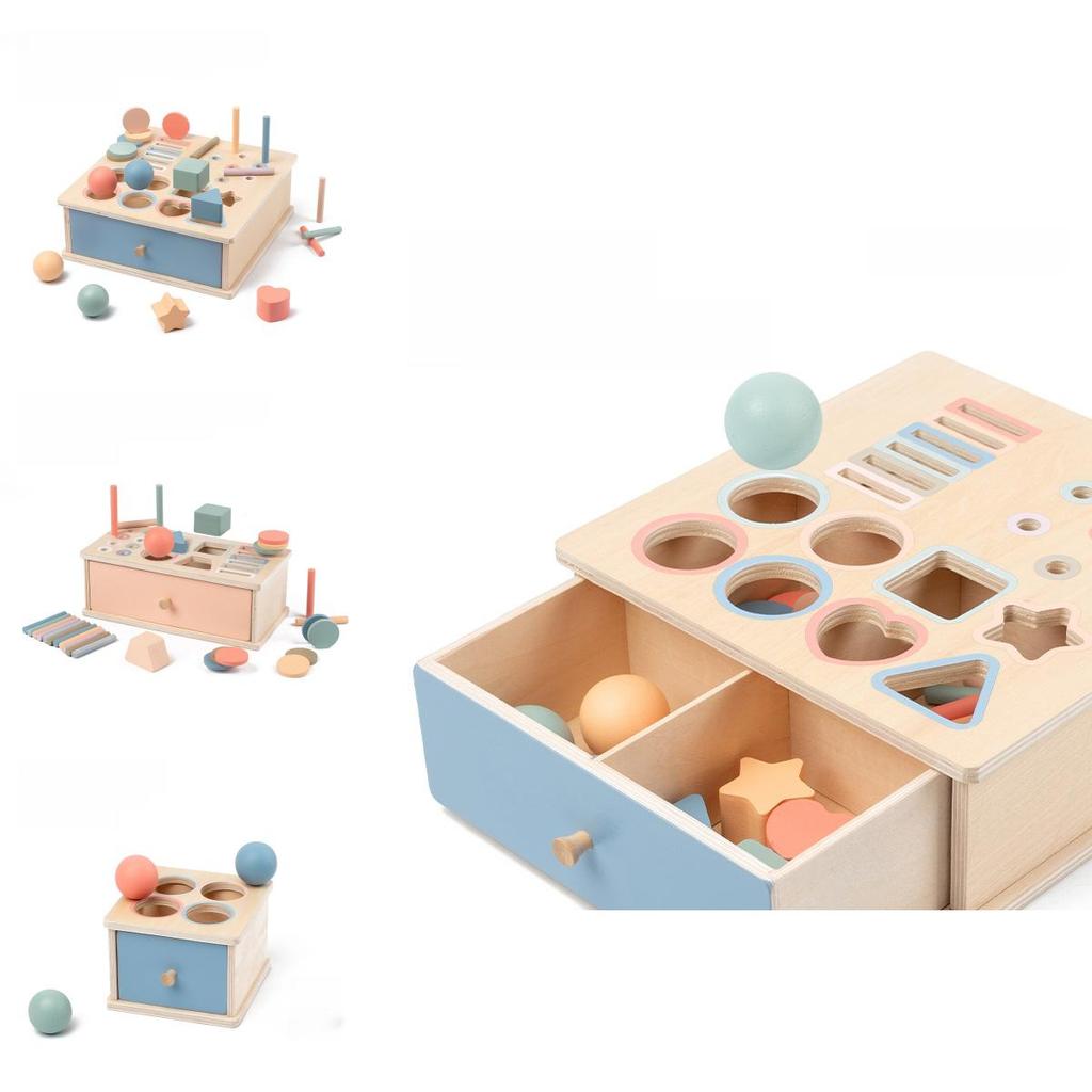 Montessori Holz Farbe Form Sortierbox für die frühkindliche Entwicklung
