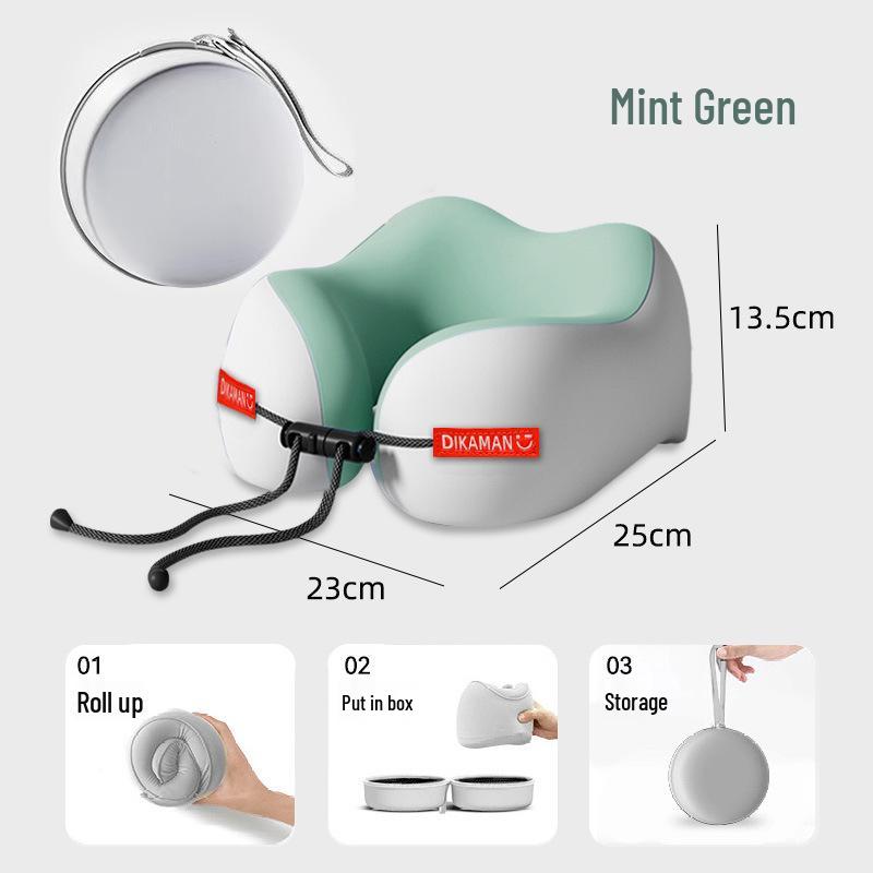 Portable U-shaped Memory Foam Neck Support Pillow for Travel and Long Trips