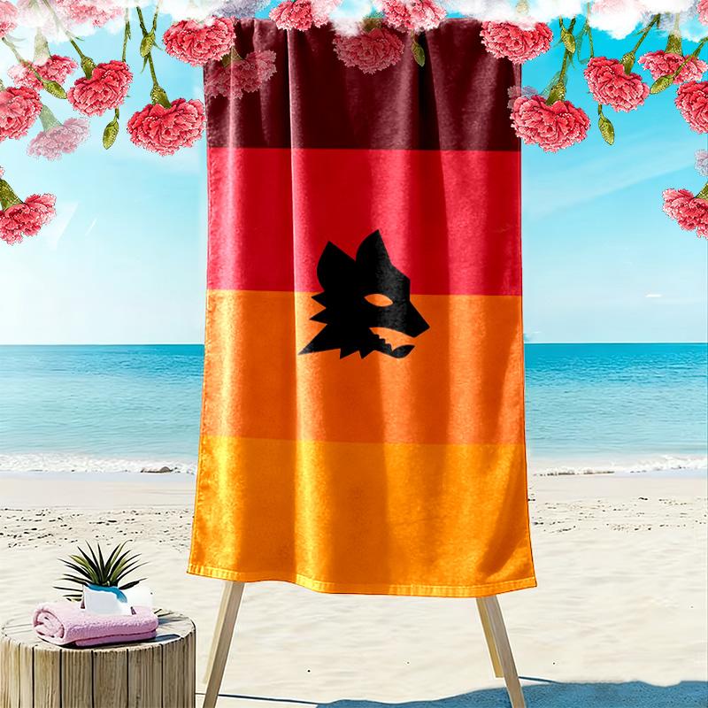 A.S. Roma Stampa Asciugamano da Spiaggia, Asciugamano Grande Morbido Asciugatura Rapida per Spiaggia Campeggio Nuoto