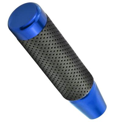 Lunsom 130mm Shift Knob Aluminum Alloy Car Shift Lever Shift Knob PU Leather for Auto and Manual Car (Blue)