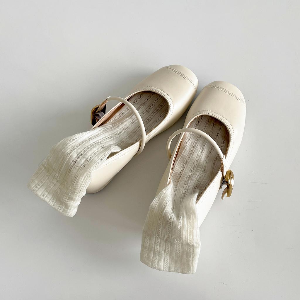 Silver retro round head inner height increase light mouth flat sole single shoes women's summer 2025 new versatile soft sole Mary Jane shoes