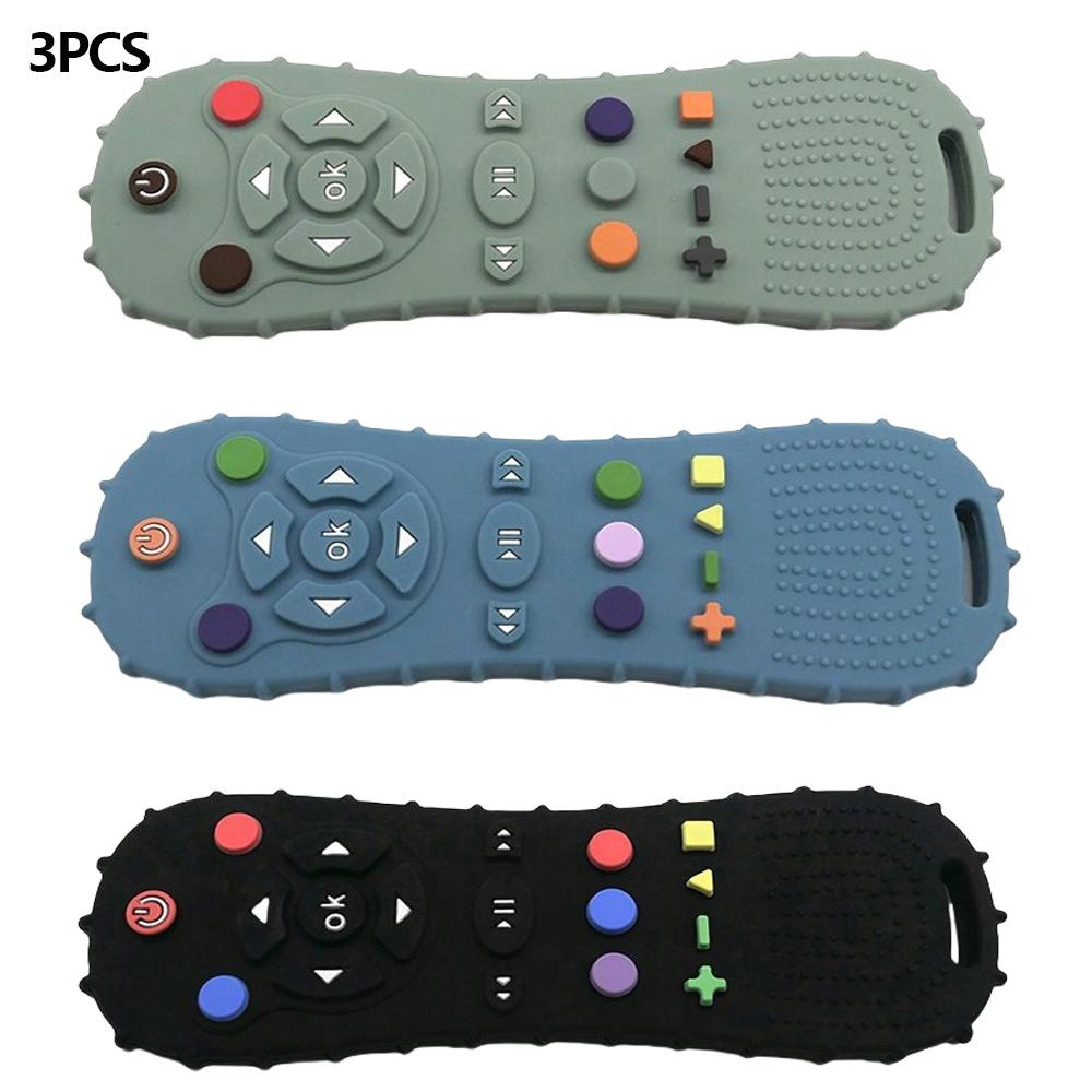 Brinquedo Calmante Não Tóxico de Silicone Simulação de Controle Remoto de TV Formato Teaser Stick Grau Alimentício para Bebês Brinquedos de Educação Sensorial para Crianças