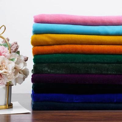 Tissu de Vêtement Velours Couleur Unie 100x140cm Tissu Velours Soie pour Couture DIY Robe de Soirée Cheongsam Tissu de Designer