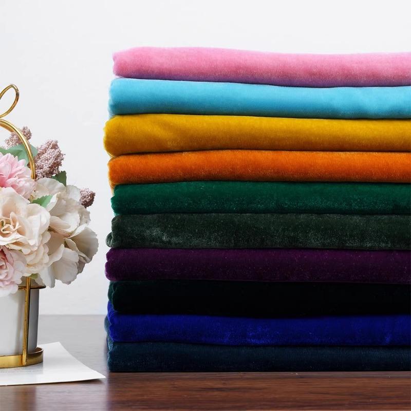 100x140cm Silk Velvet Fabric Solid Color Velvet Clothing Fabric for DIY Sewing Party Dress Cheongsam Designer Cloth