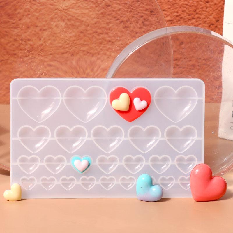 Love Heart Silicone Mold Different Size Pendants Casing Moulds Handmade DIY Tool