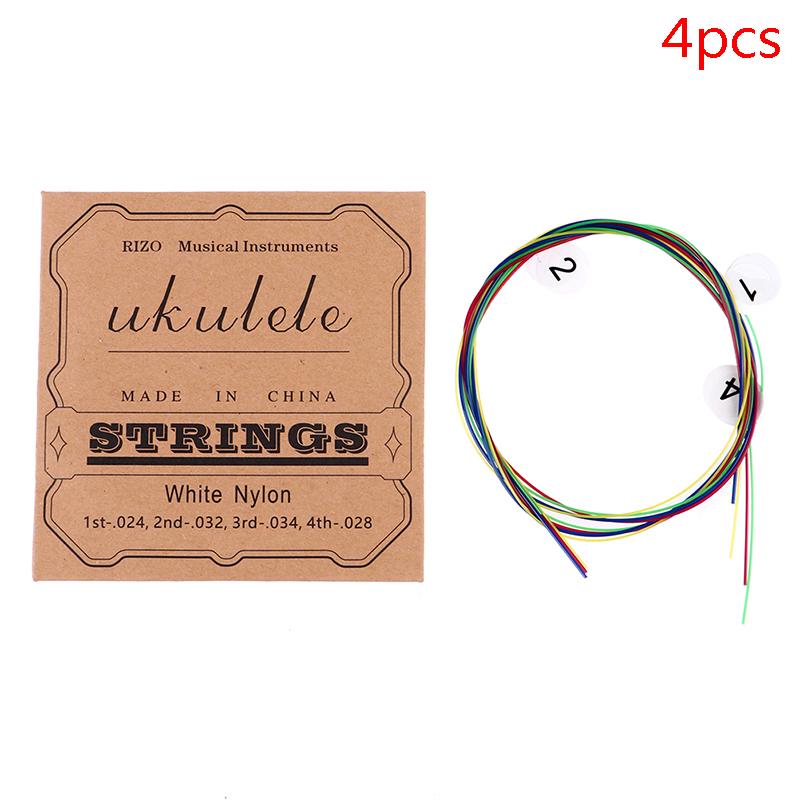 4-teiliges Ukulele-Gitarrensaiten-Set, bunte Nylonsaiten für 21/23/26 Zoll Ukulele