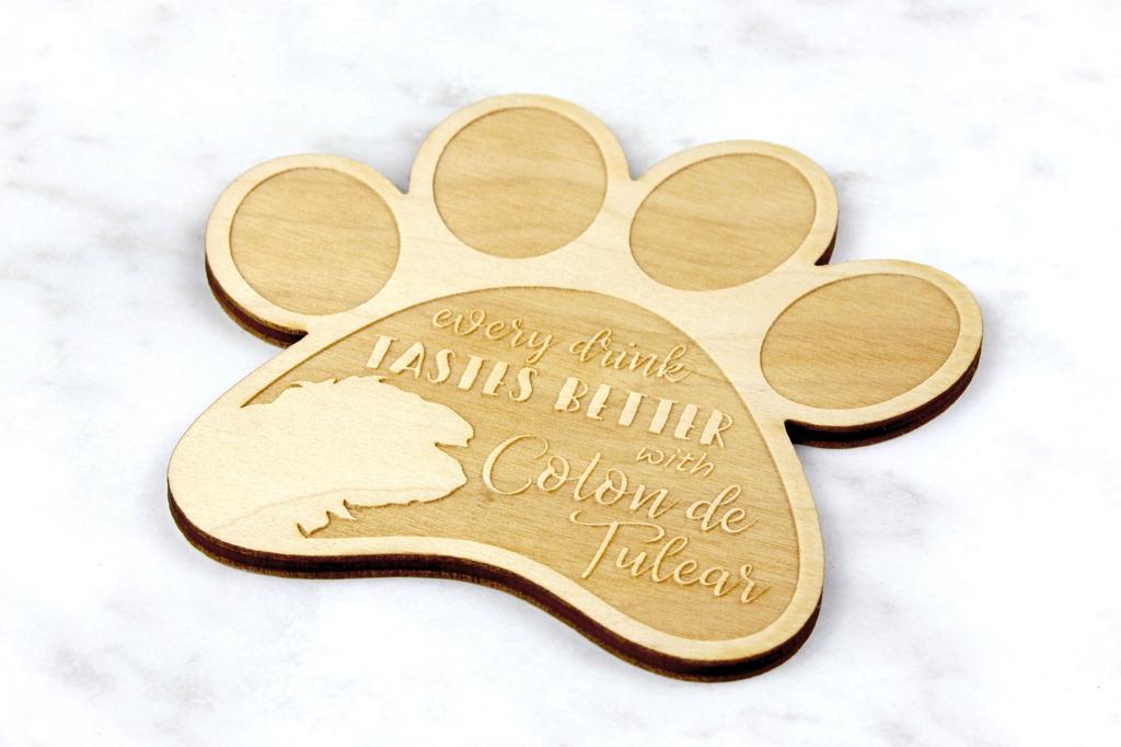 Coton de Tulear, Cotie - Mug coaster, engraved coaster with dog, gift for dog lover by Art-Dog brand