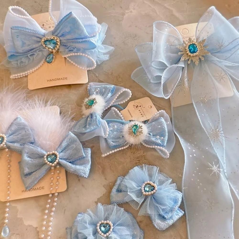 Mädchen Schule Haarklammern Prinzessin Pompom Haarspangen Langes Band Entenschnabelspange Für Kinder