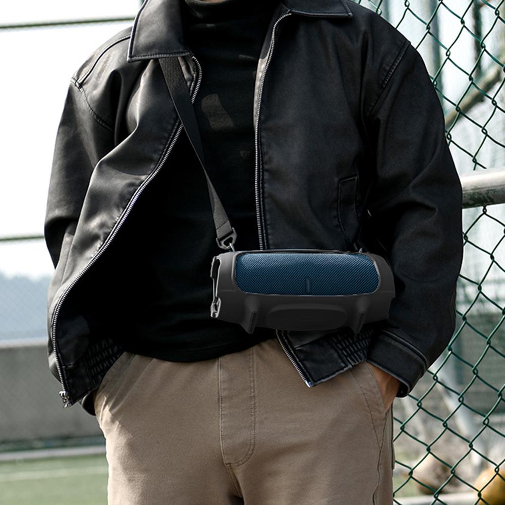 Bluetooth-Compatible Speaker Case with Strap Protective Cover Case Anti-Fall for JBL Charge 5 Wireless Speaker