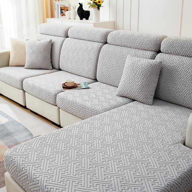 Thicken Sofa Seat Cushion Cover Jacquard Seat Cover Sofa Slipcover Elasticized Adjustable Sofa Cover Household Pets Kids Home Furniture Protector