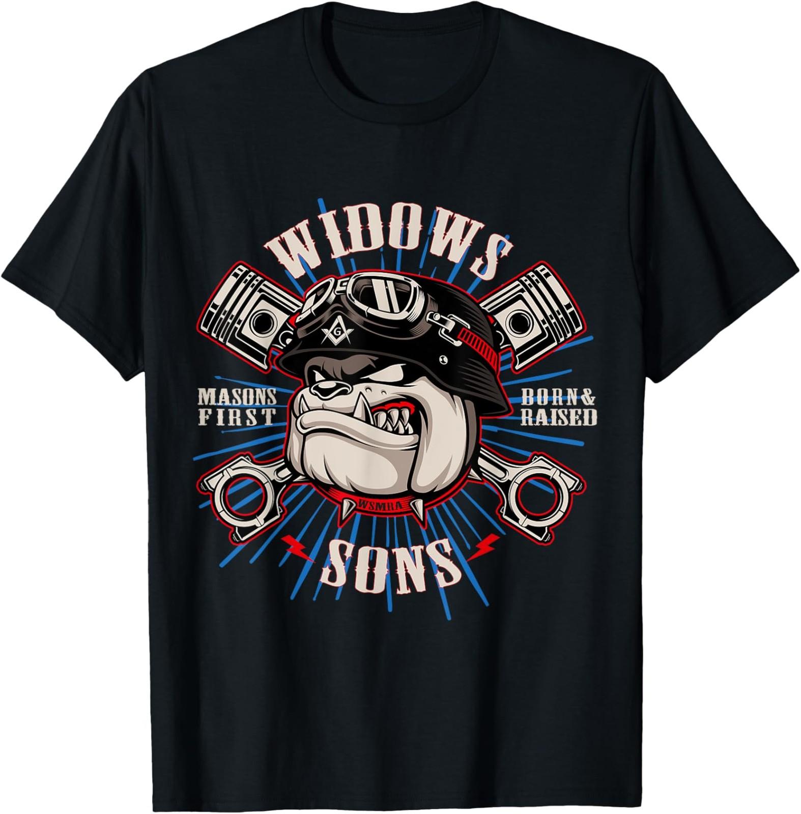 NEW LIMITED Bulldog Widows Sons Masonic Men Women T-Shirt S разноцветный