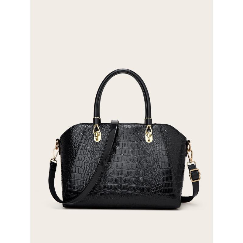 Глянцевая лакированная кожа Сумка-ведро Одноплечевая сумка кроссбоди Женская сумка Большая сумка чёрный