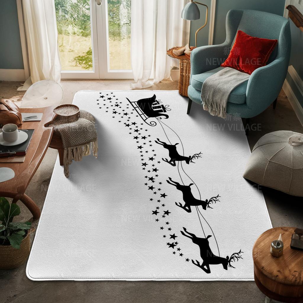 House Entrance Carpet Home Door Mat Living Room Bath Foot Bathroom Non-slip Water Absorption Rugs Bath Merry Christmas Winter